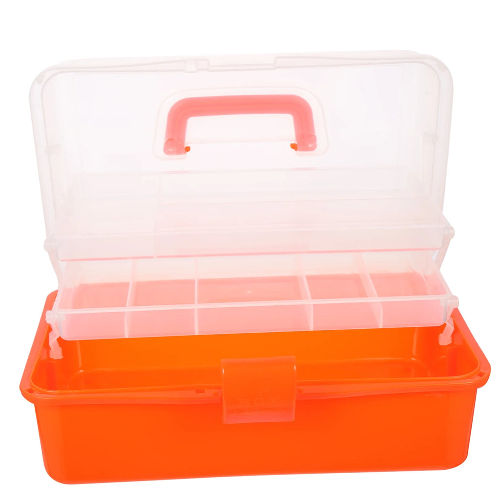 Wicker Three Layer Storage Box Household Tool Box Office 32X17CM Orange