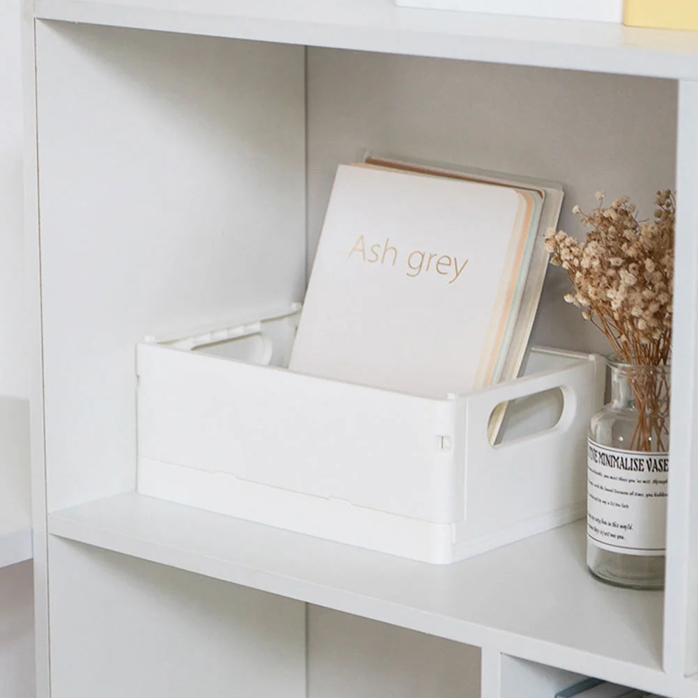 2pcs Household Storage Box Storage Organizer Box Foldable Box Plastic Desktop Makeup Storage Case