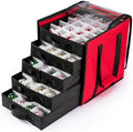 Christmas Ornament Storage Containers -Holds Up to 100 Holiday Ornaments with 5 Removable Trays Large Storage Box with Clear Covered Top &amp; Sturdy Handles