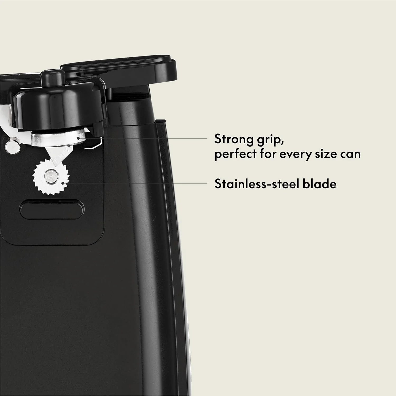Electric Can Opener and Knife Sharpener Multifunctional Jar and Bottle Opener with Removable Cutting Lever and Cord Storage Stainless Steel Blade
