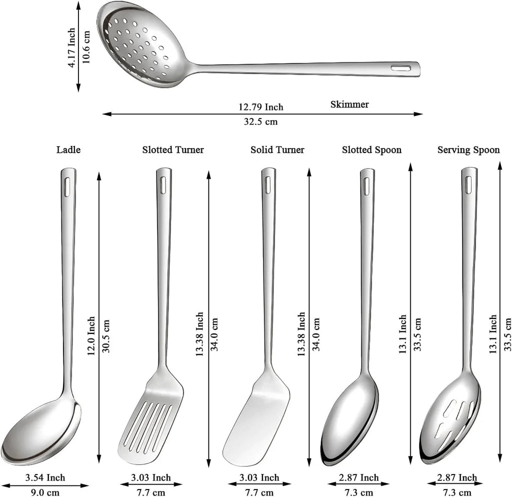 Kitchen Utensils Set 6pcs Stainless Steel Cooking Utensils Set Kitchen Tools Spatulas Set Home Essentials Kitchen Gadgets Accessories