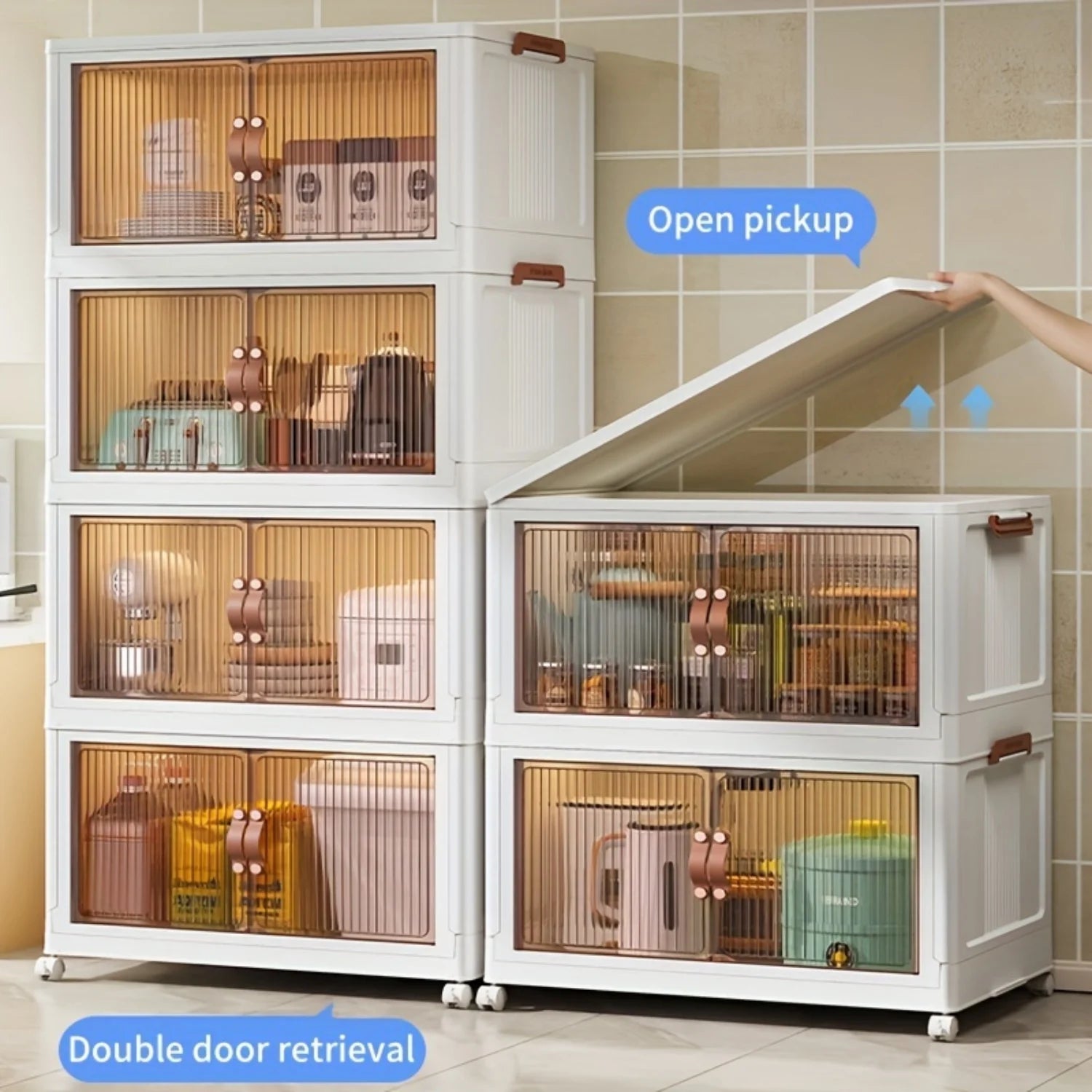 5-layer folding storage box magnetic cabinet door plastic drawer storage rack suitable for bedrooms study rooms toy rooms offices easy and convenient to move multi-layer storage box