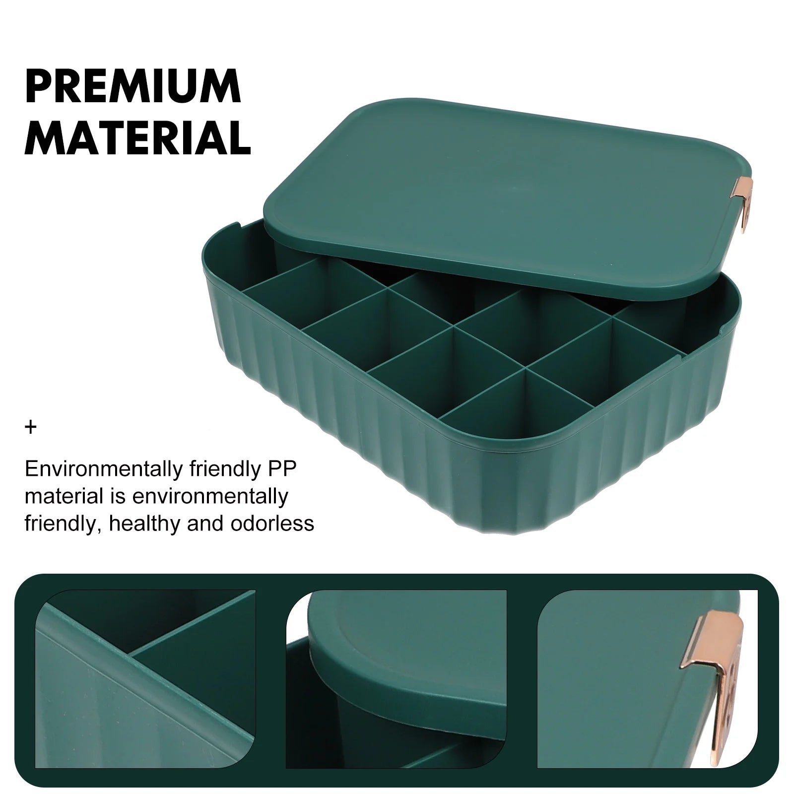 Organizer Bin Storage Box Underwear Drawer Storage Baby 30X23.5X8CM Green