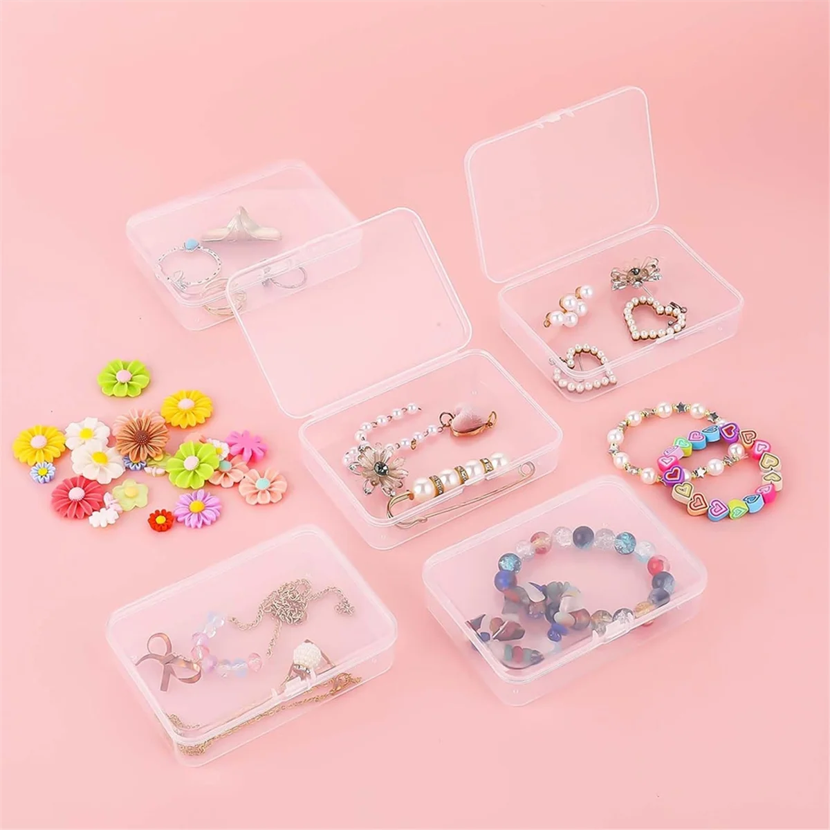 20Pcs Mini Plastic Storage Containers Box with Lid for Collecting Small Items Beads Jewelry Cards Crafts