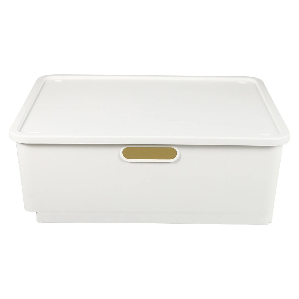 Japanese Storage Box Kitchen Shelves Basket Containers with Lids White