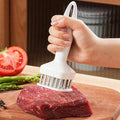 Meat Tenderizer Needle Stainless Steel Prongs Food Grade 5.5x5.5x17cm White