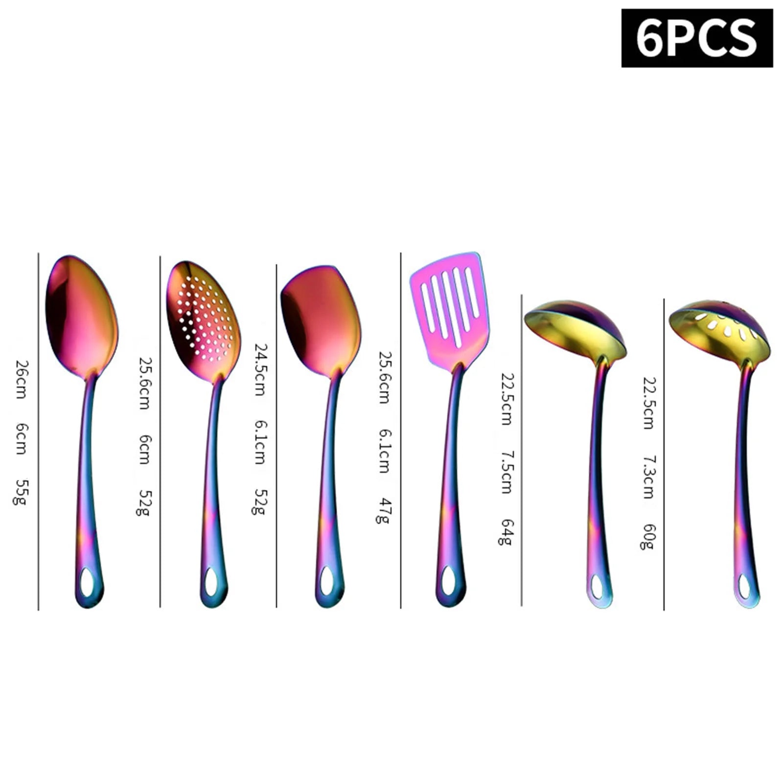 6-Piece Kitchen Utensil Set Stainless Steel Cooking Tools Set Heavy-Duty Kitchen Tool Spatula Set Essential Home Kitchen Gadgets and Accessories