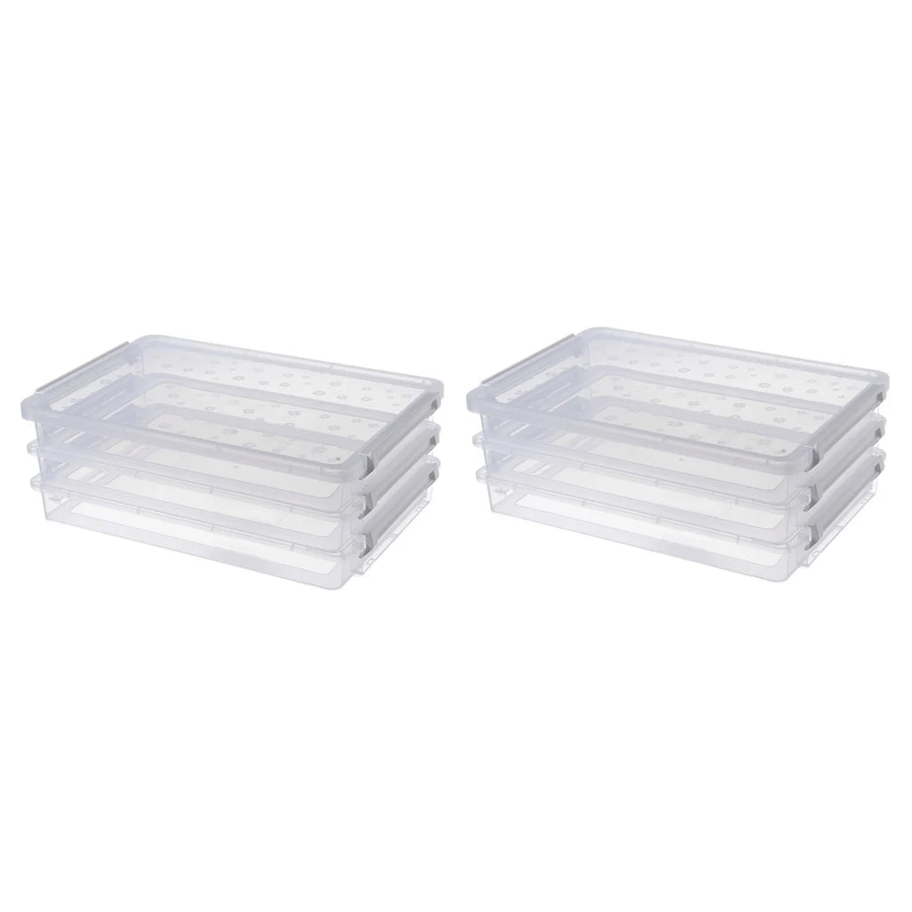 2pcs Multilayers Transparent Storage Box Clear Plastic Document Paper Filling Case