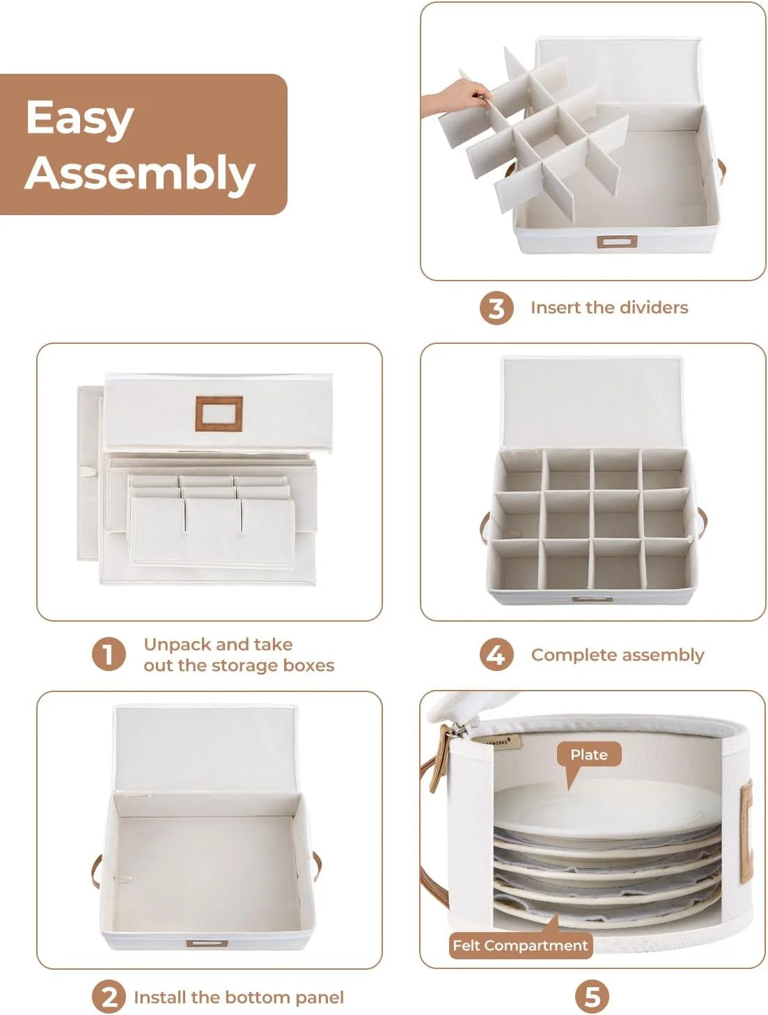 China Storage Containers 5 Pack Beige