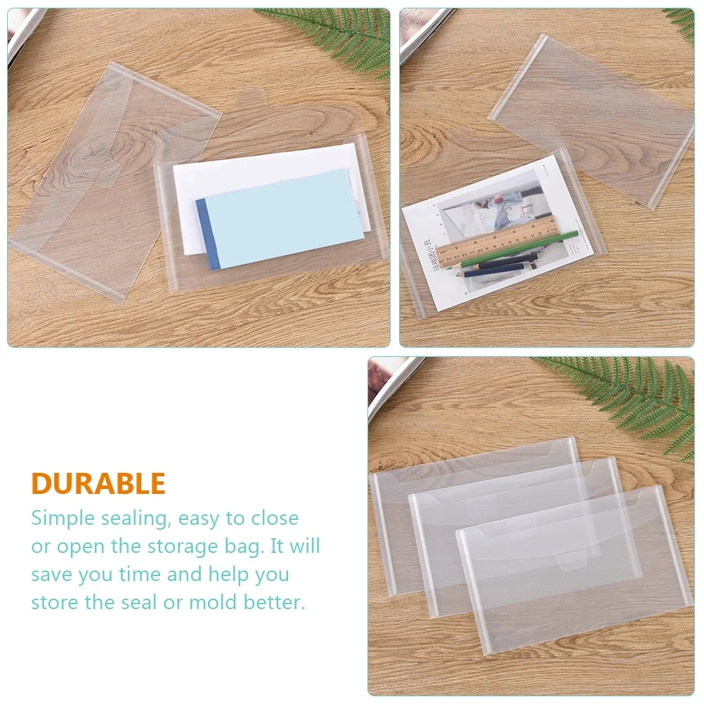 35 Pcs Storage Bins with Lids Transparent Bag Office