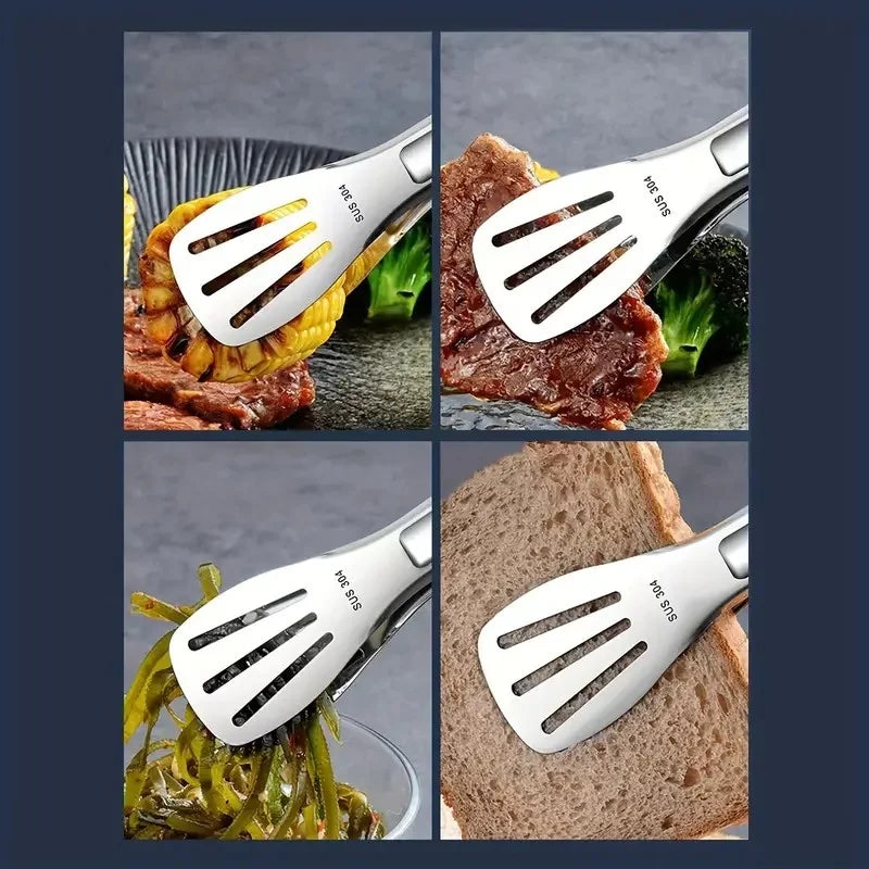 3 Pcs Stainless Steel Food Clips and Barbecue ForksSmallMediumLarge Three Size SetHigh Quality StructureMeat Salad Bread GrippersEssential Camping Kitchen Tools for Outdoor Tr