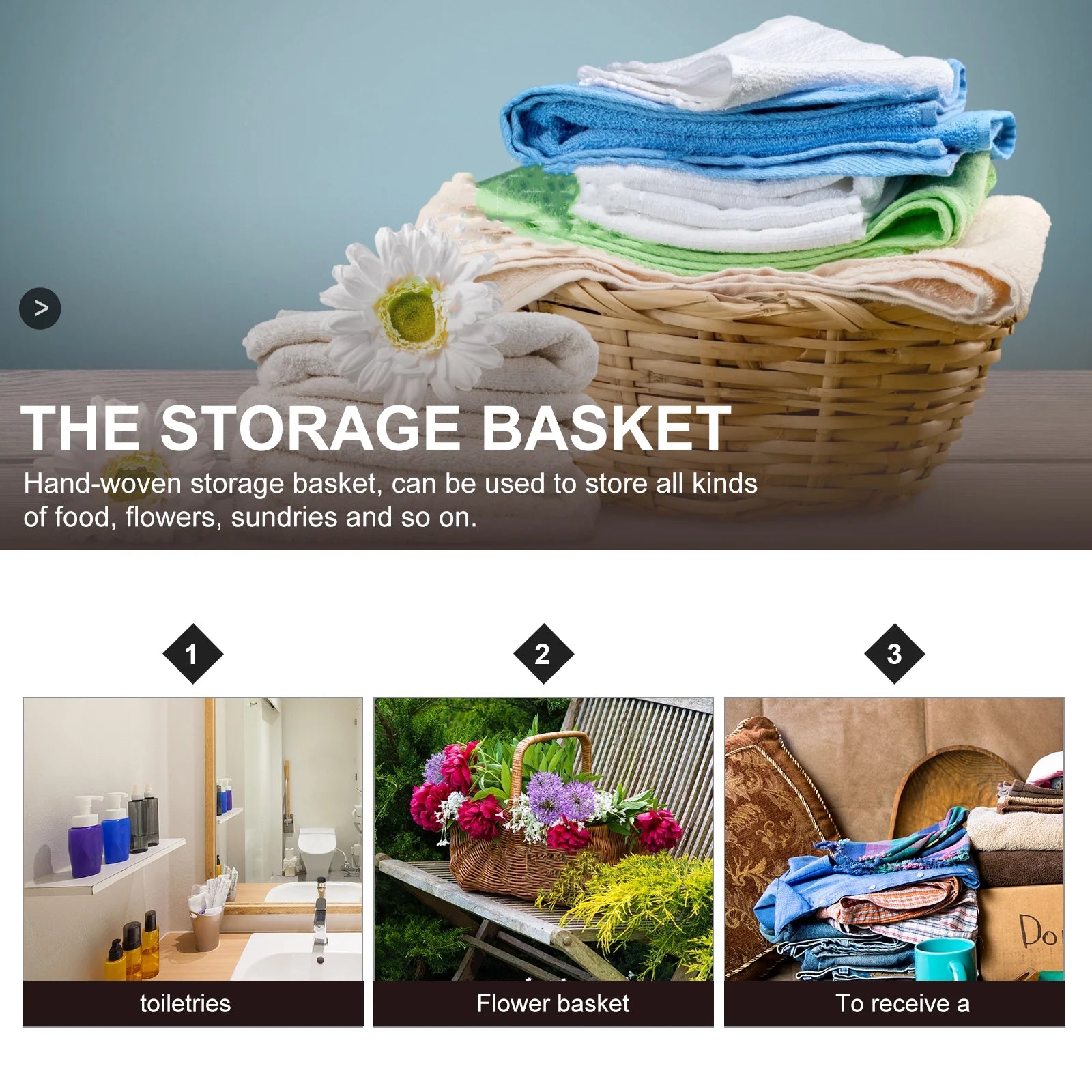 Straw Desktop Storage Box Pantry Basket Bins Hamper for Shelves with Lid Chocolate