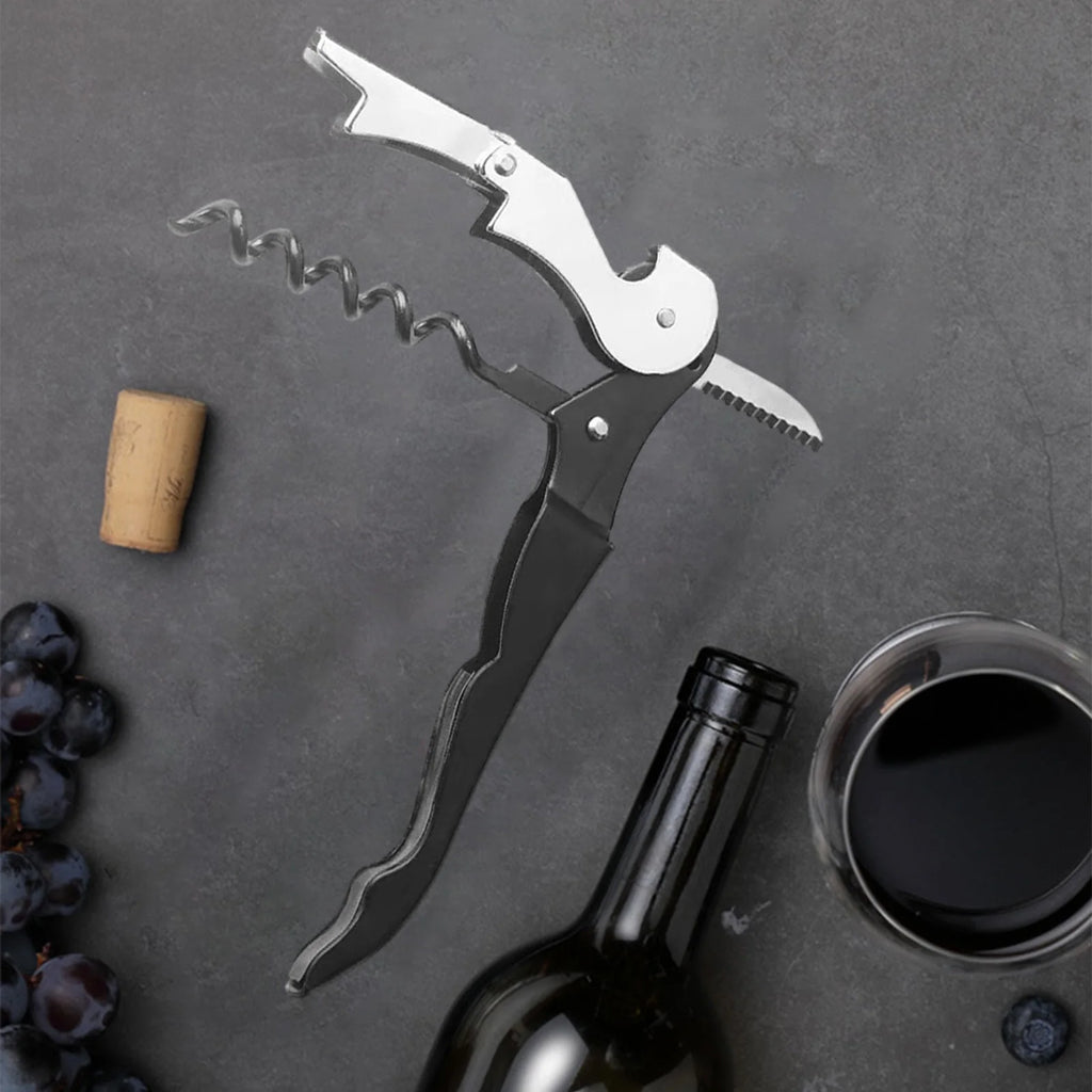 Hiroekza Opener Waiters Key For Servers Bartender With Foil Cutter Jar Opener Manual Bottle Opener Double Hinged Bottle Opener Kitchen Gadgets Clearance