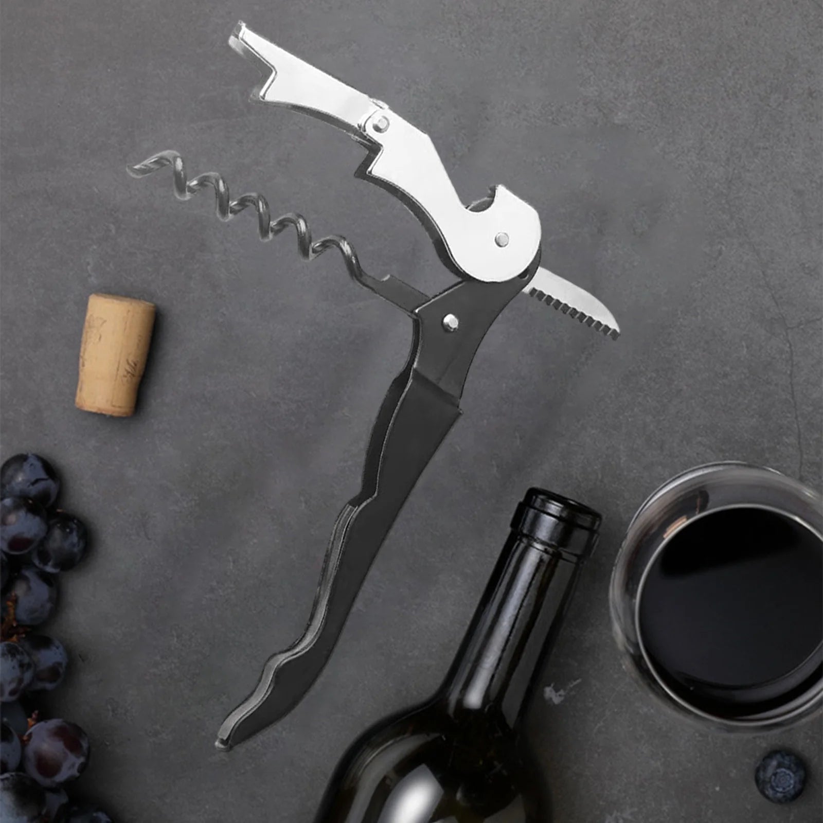 Hiroekza Opener Waiters Key For Servers Bartender With Foil Cutter Jar Opener Manual Bottle Opener Double Hinged Bottle Opener Kitchen Gadgets Clearance