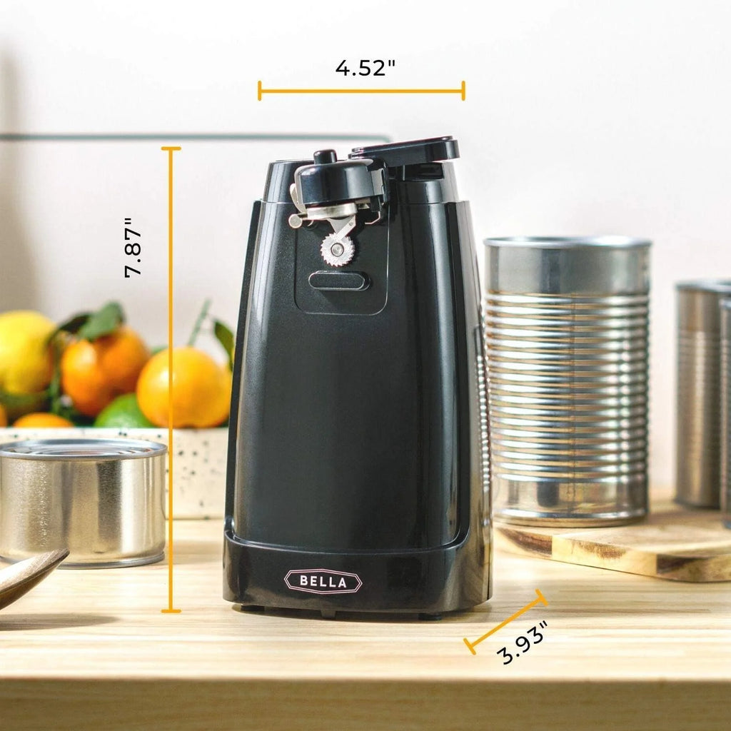 Electric Can Opener and Knife Sharpener Multifunctional Jar and Bottle Opener with Removable Cutting Lever and Cord Storage Stainless Steel Blade