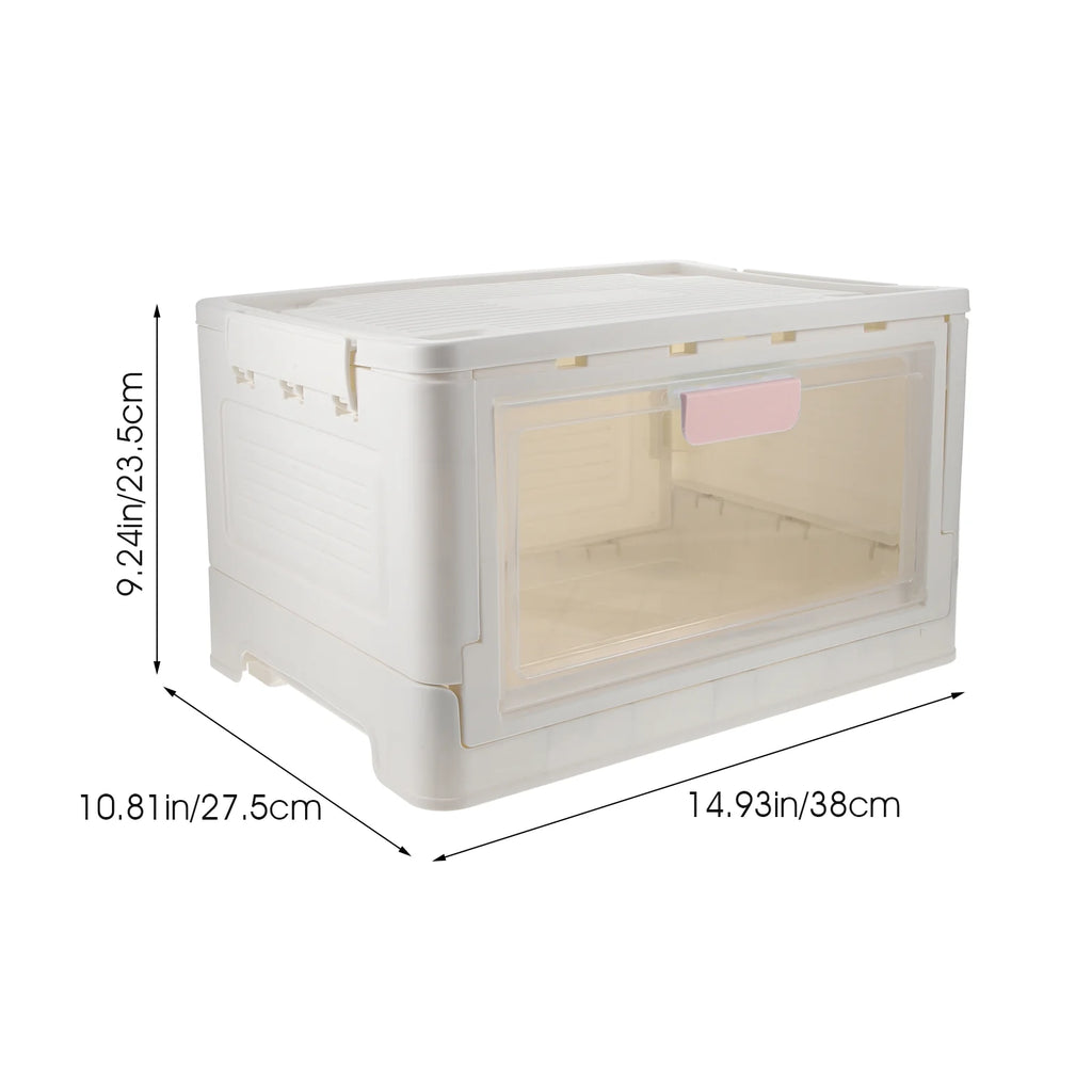 Storage Bins Boxes with Lids Heavy Duty Collapsible Crate Pink