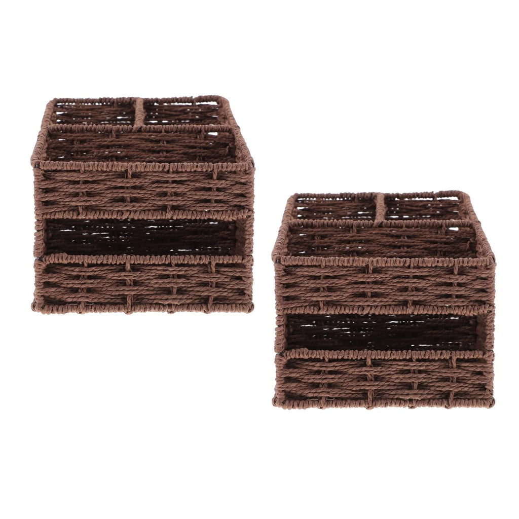 2pcs Desktop Storage Container Home Office Storage Box Sundries Small Items Organizer