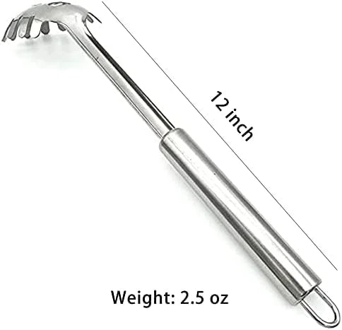 2-Piece Spaghetti Set Stainless Steel Pasta&amp; Tongs Heat Resistant 12 Inch