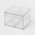 All Purpose 2 Drawer Storage ClearAcrylic Utility Bins,1352 Volume,H 12.6D 12.2