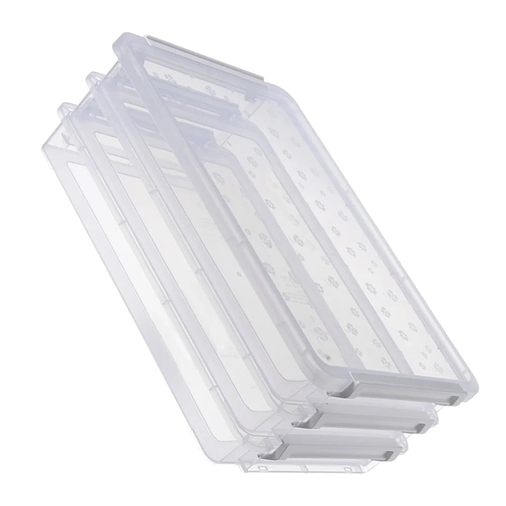 2pcs Multilayers Transparent Storage Box Clear Plastic Document Paper Filling Case