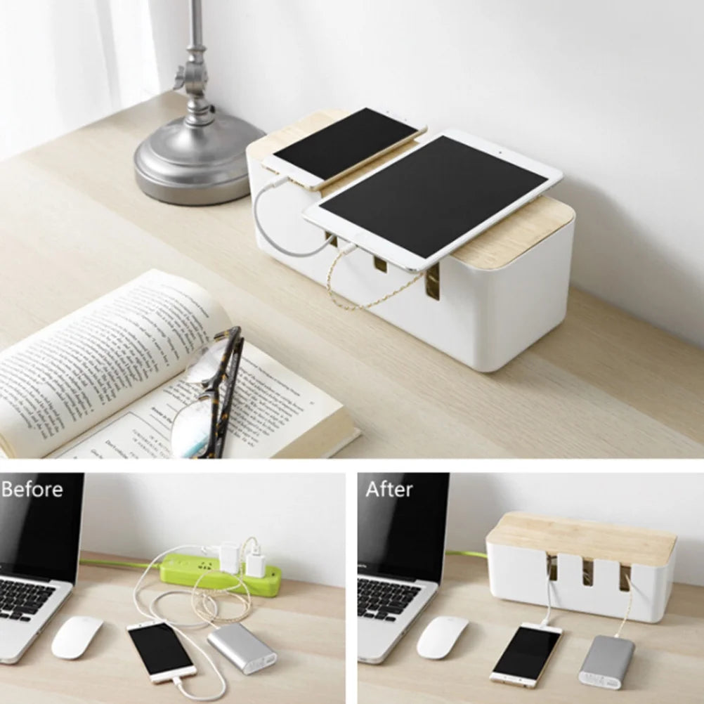 Power Cord Storage Box Wire Cords Travel Organizer Case The