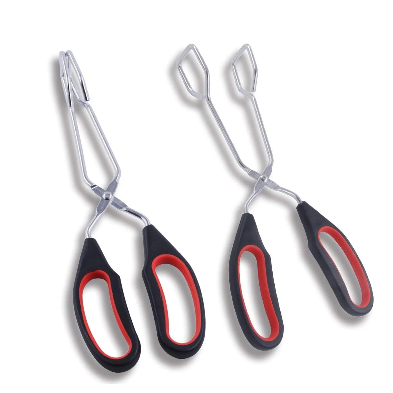 Scissor Tongs with Silicone Tips 23.5x7.5cm Stainless Steel Nonstick Kitchen Cooking Tool