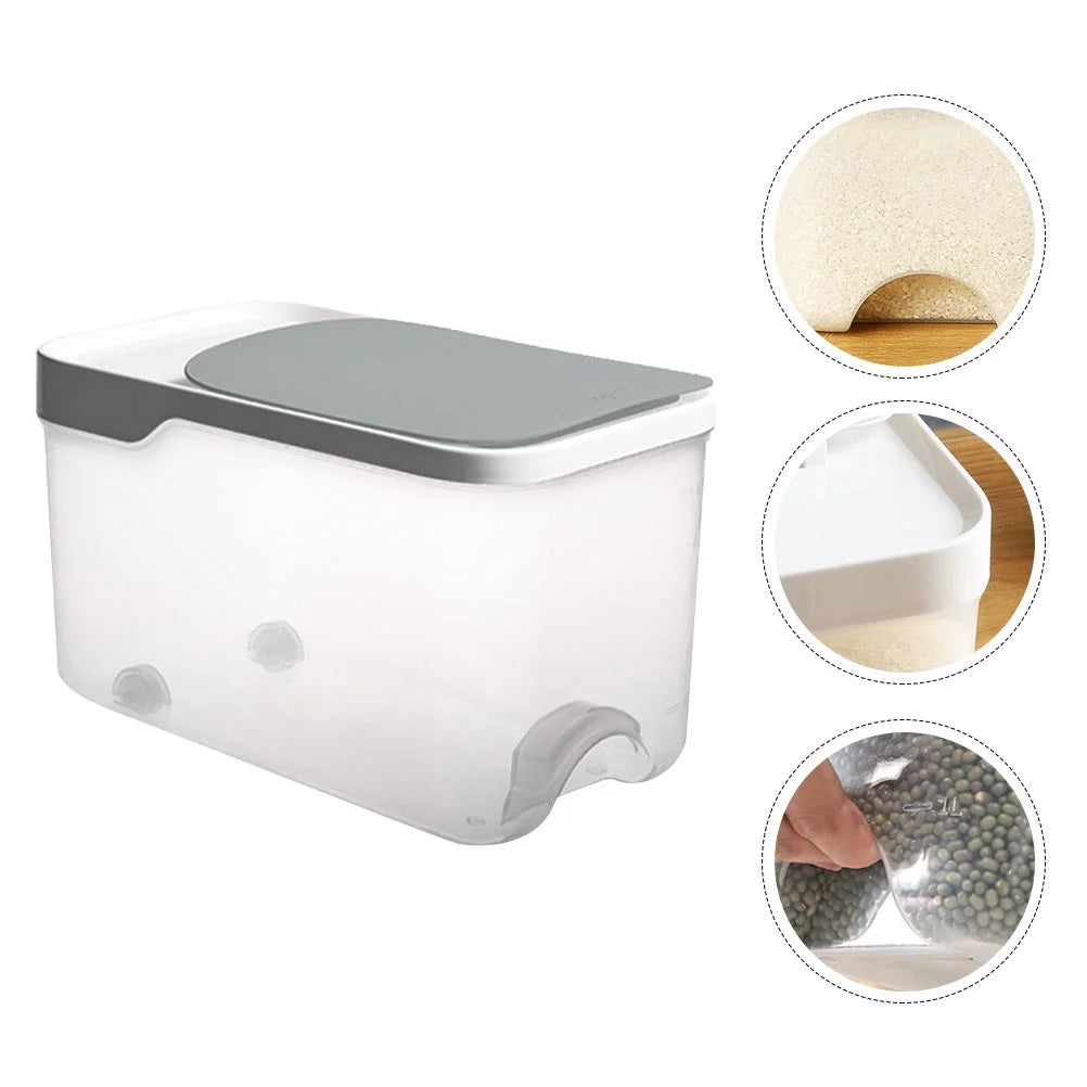 20 Catties Rice Storage Box Jar Cereal Container Dispenser Office Grey
