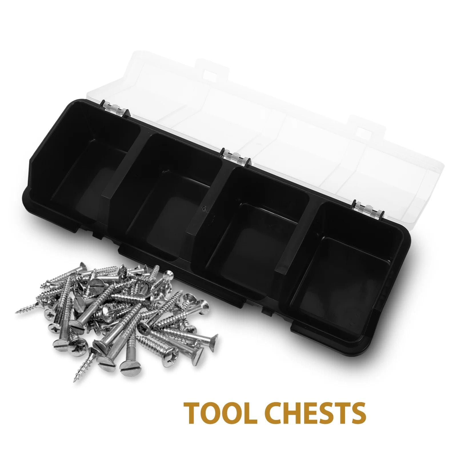 2 Pcs Screw Parts Box Storage Small Organizer Large Organizers and Bins Crate Black