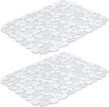 Bligli Pebble Sink Mat 2-Pack - PVC Kitchen Protector for Stainless Steel/Ceramic Dish Drying Mat for Dishes 15.7" x 11.8" Bling Clear