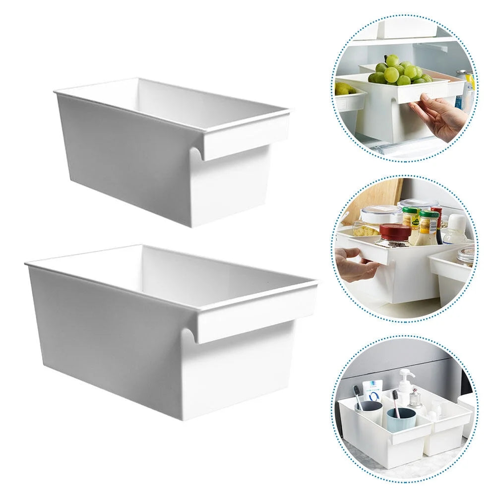 2 PCS Large Storage Containers with Lids Portable Box PP Material Boxes