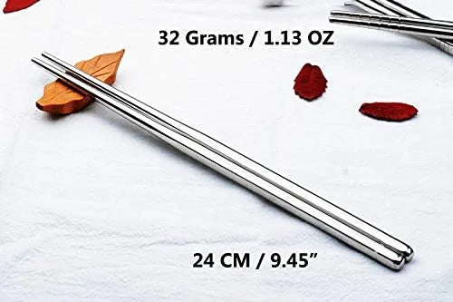 Stainless Steel Chopsticks Metal Reusable Dining Chopsticks 10 Pairs$$Home Decor Kitchen &amp; Other