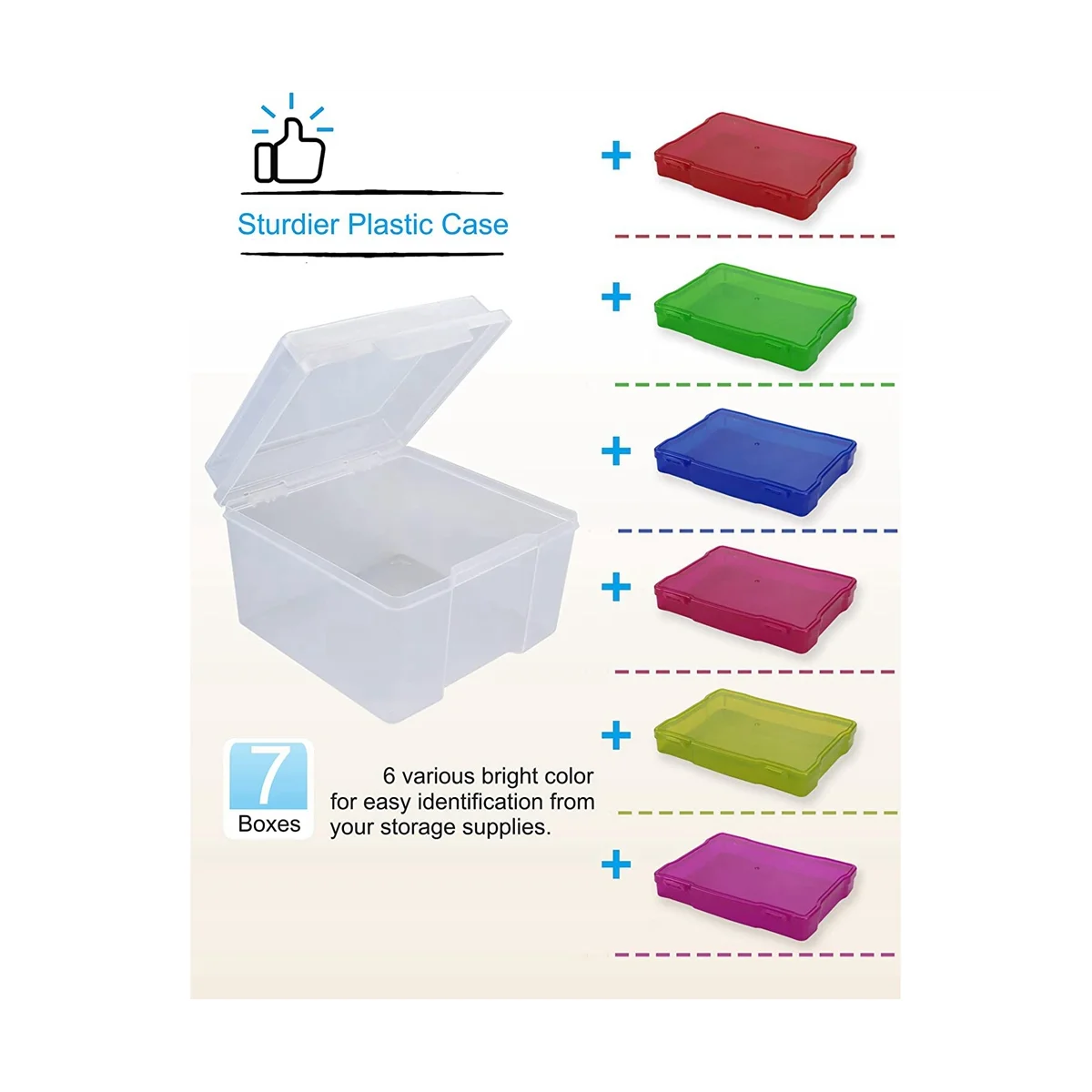 5X7 Inch Photo Storage Box Organizer Picture Containers Multicolor Plastic Craft Keeper Case